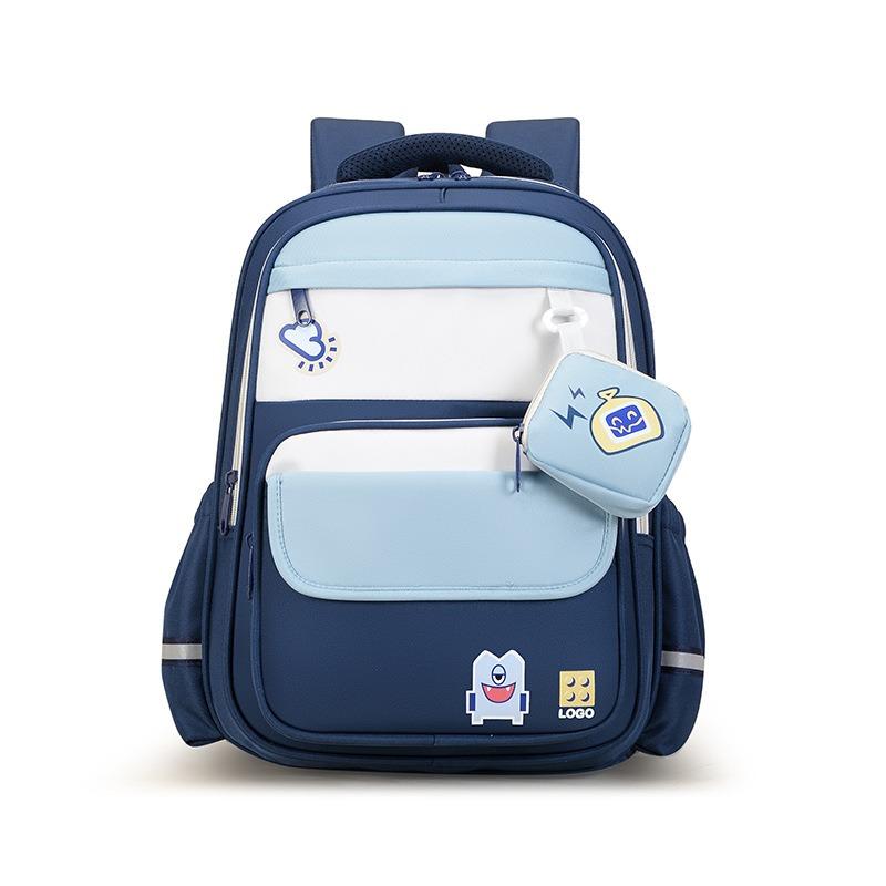 The new schoolbag is high-value, fresh and sweet, contrasting color splicing backpack, large-capacity backpack for kindergarten grade 1-3 students