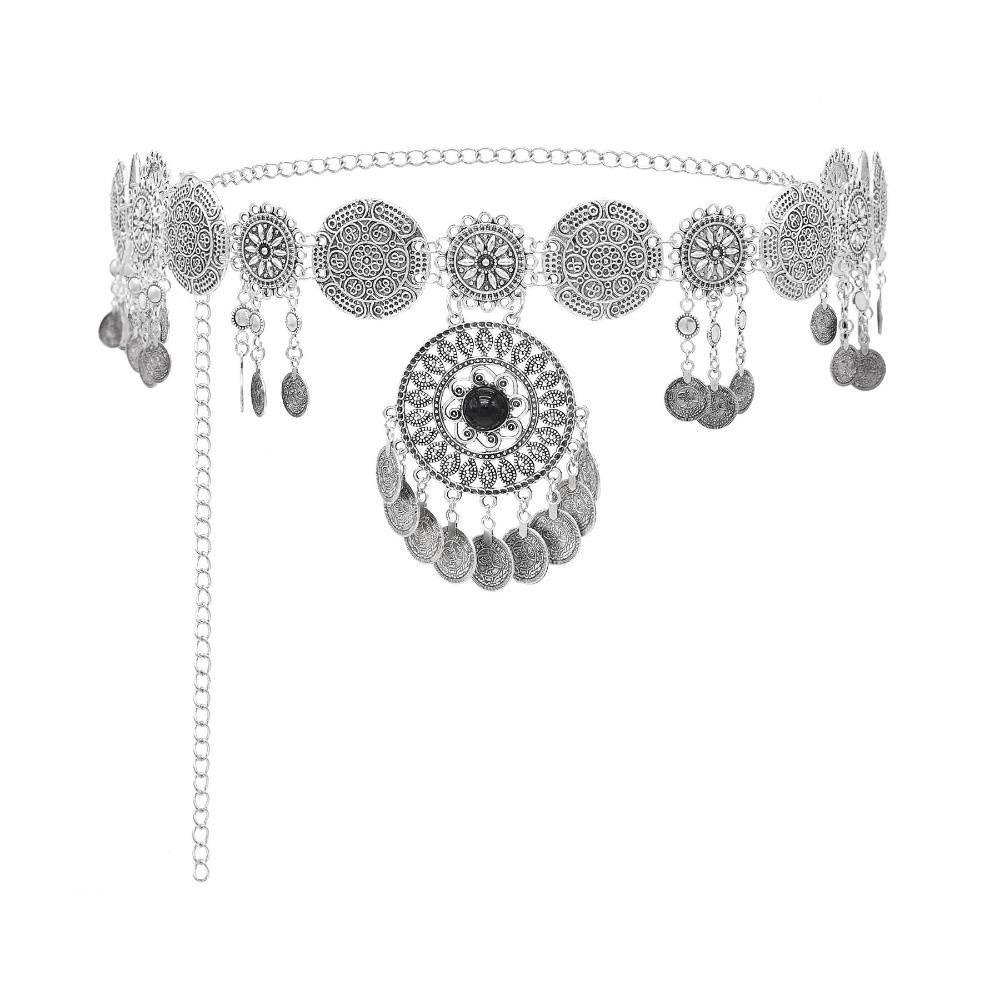 

Adjustable Ethnic Style Belt Pendant Body Chain Retro Tassel Belly Chain Girls Style C
