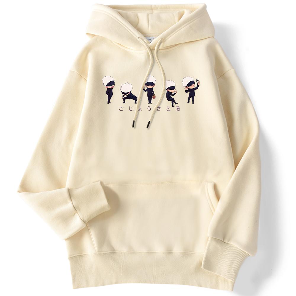 

Осенние женские толстовки с капюшоном в стиле аниме Jujutsu Kaisen Lil Gojo, пуловер с принтом, свободная толстовка с карманами, теплые удобные топы, милая женская одежда 3XL