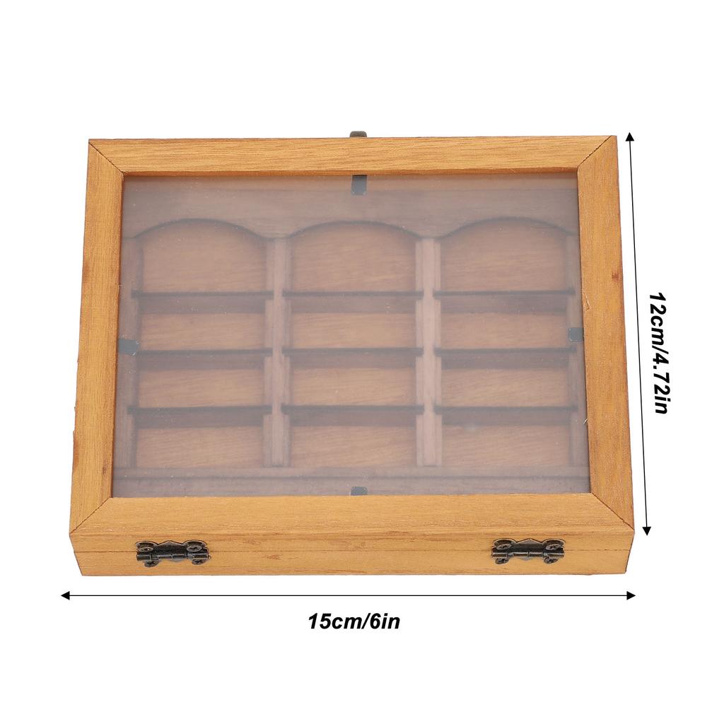 Miniature Bookshelf Decoration 196 Folded Books Miniature Book Boxes Display Case Wood Stylish for Coffee Shop