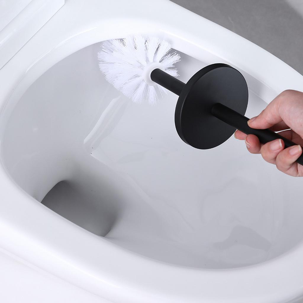 Stainless Steel Toilet Brush Wall Mounted & Freestanding, Odor-Proof Cover Anti-Drip, 360° Soft Bristles Rustproo