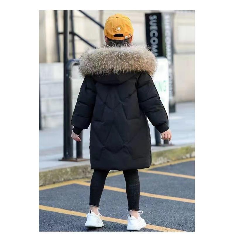 Girls Winter Wear Middle And Older Children Girls In The Long Section Of The Thickened Paragraph Down Cotton Jacket Girls Cotton Clothes
