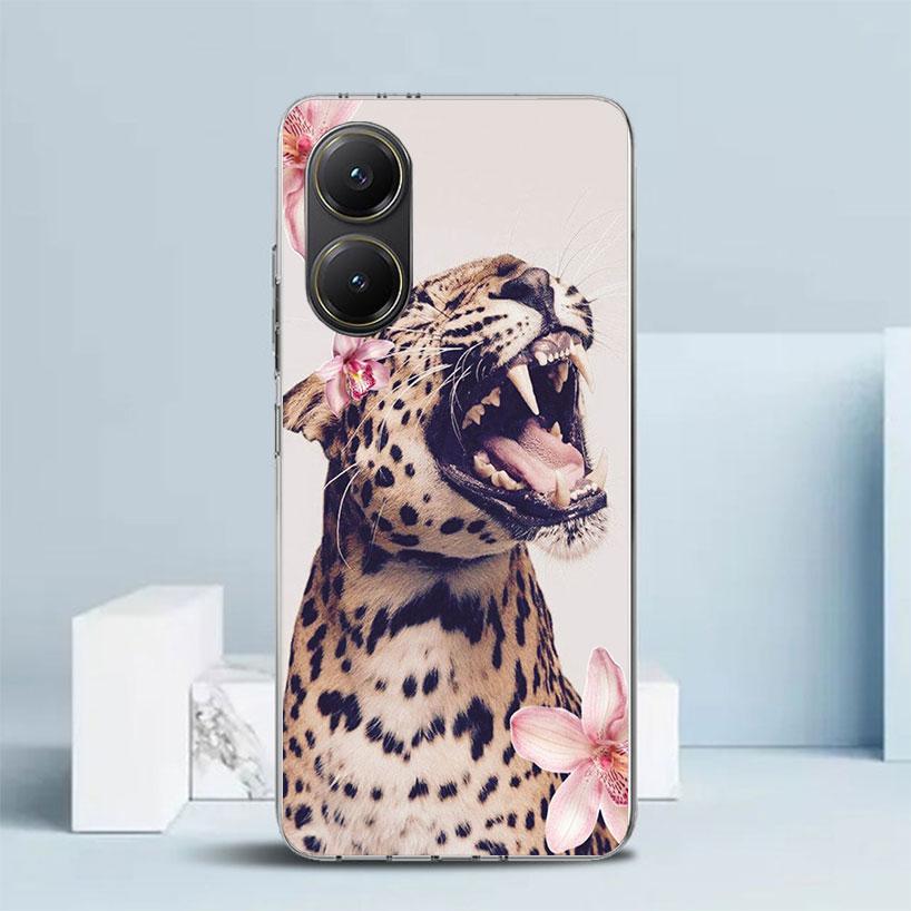 Pink Leopard Print Soft Cover for Xiaomi Poco F7 Ultra X7 X6 X5 Pro M7 Phone Case Redmi 15 15C 13 13C 12 12C 10 10C Print Shell