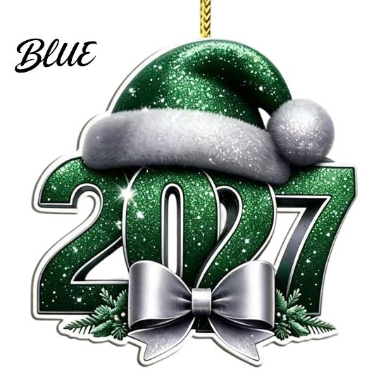 2027 Year Hanging for New 2D Flat Hat Ornament Ornaments Christmas Acrylic Decoration Tree Pendants