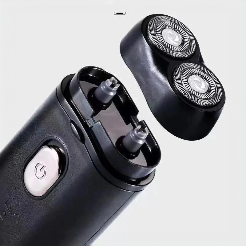 1 Set Usb Rechargeable Portable Electric Shaver Men Shaving Tool For Men Waterproof Mini Travel Rotary Razor