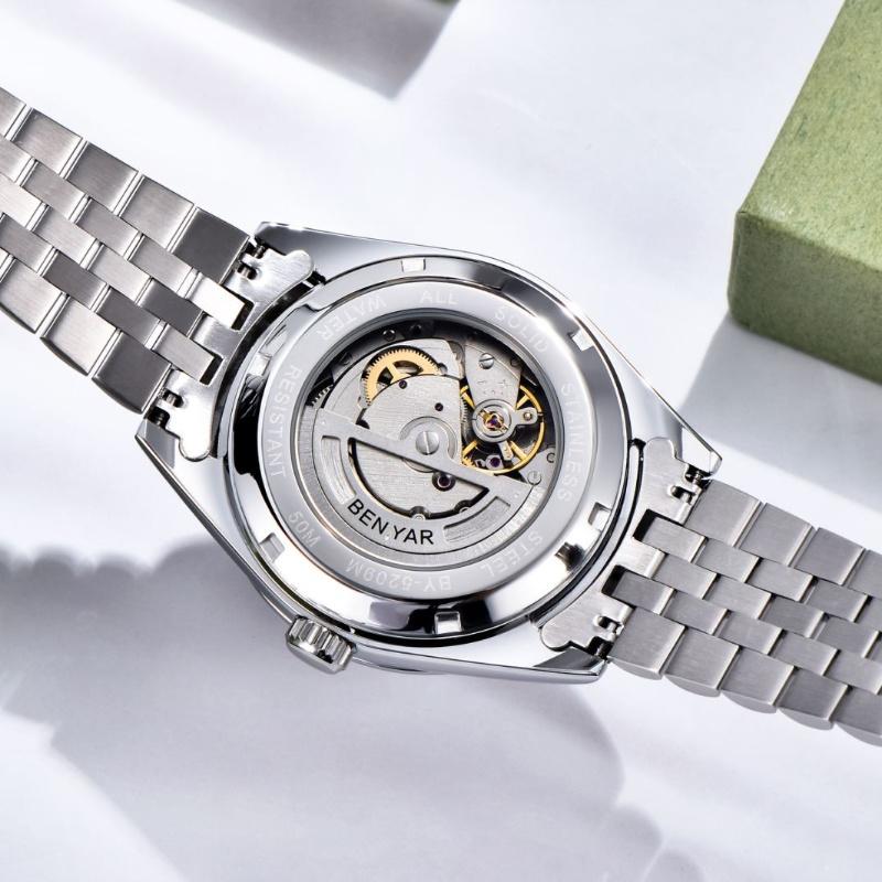 BENYAR New Watch Men's Automatic Mechanical Fashion Sports Watch 50ATM Waterproof Night Light Watches Mens Reloj Hombre