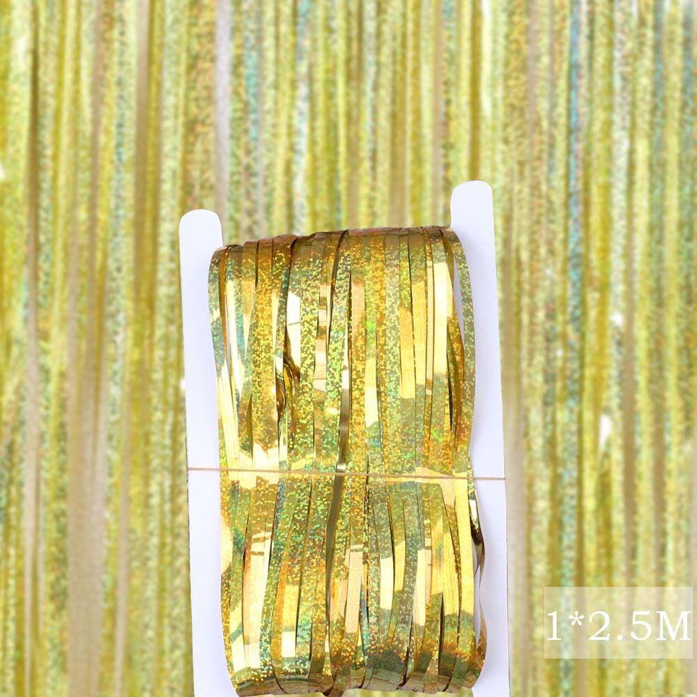 Foil Laser Christmas Wedding Prom Birthday Party Tassels Door Curtain Foil Curtain Rainwire Curtain
