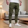 Pantalones Cargo Gruesos para Hombre Cintura con Cordón Cálidos Pantalones Jogger Otoño Invierno Pantalones Casuales con Múltiples Bolsillos para Viaje Trabajo Uso Diario