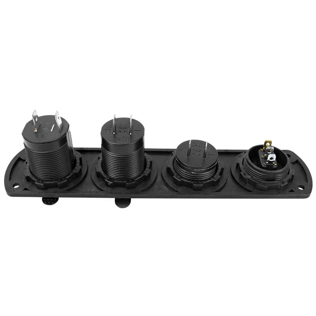 Universal 12V Electrical Outlet Panel Having LED Power Indicator For Marine Automotive Applications