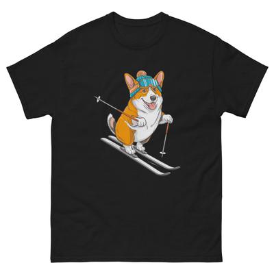 Skiing Corgi Unisex Classic Tee