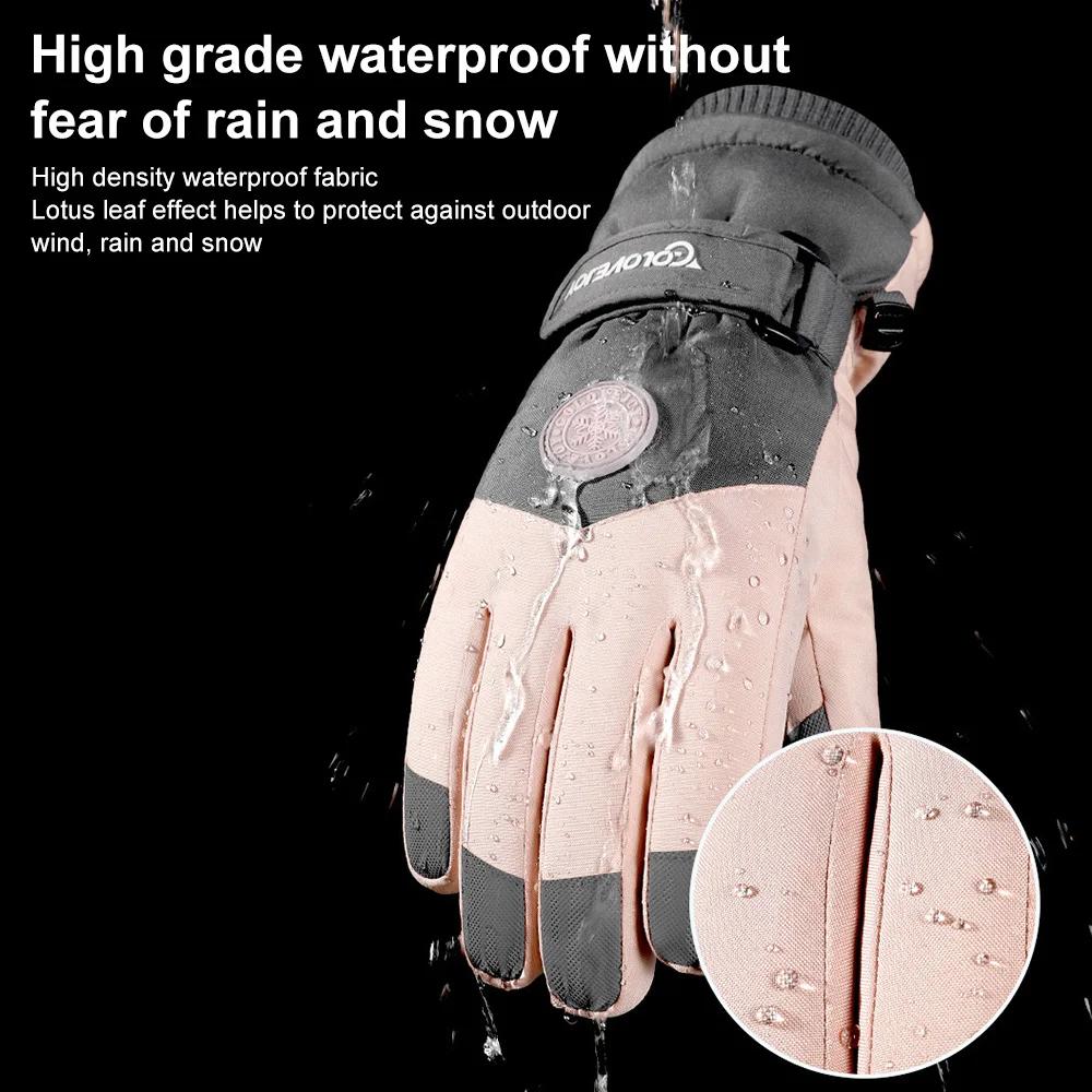 2026 New Waterproof Ski Gloves Winter Touch Screen Snow Glove Fleece Lined Warm Thermal Gloves for Snowboard Skiing Running Cycl