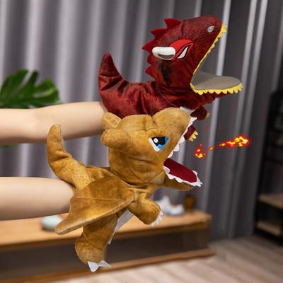 Interactive Dinosaur Hand Puppet Interactive Moving Mouth Plush Toy Educational Storytelling Prop for Kids