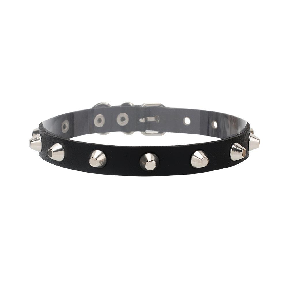 Black Punk Heart Leather Choker, Harajuku Dark Heart Clavicle Neck Band