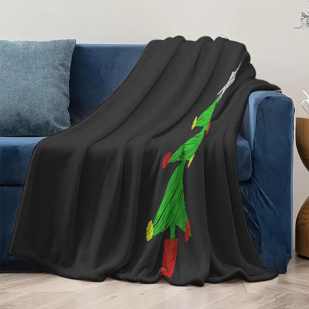Tuniu Plüsch Gemütliche Decke mit Weihnachtsbaum-Muster für Wohnzimmer Schlafzimmer Sofa Bett Dekoration