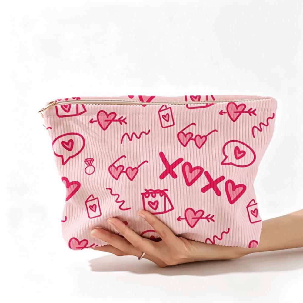 Corduroy Corduroy Storage Bag Hand-painted Makeup Pouch Travel Toiletry Bag  Women