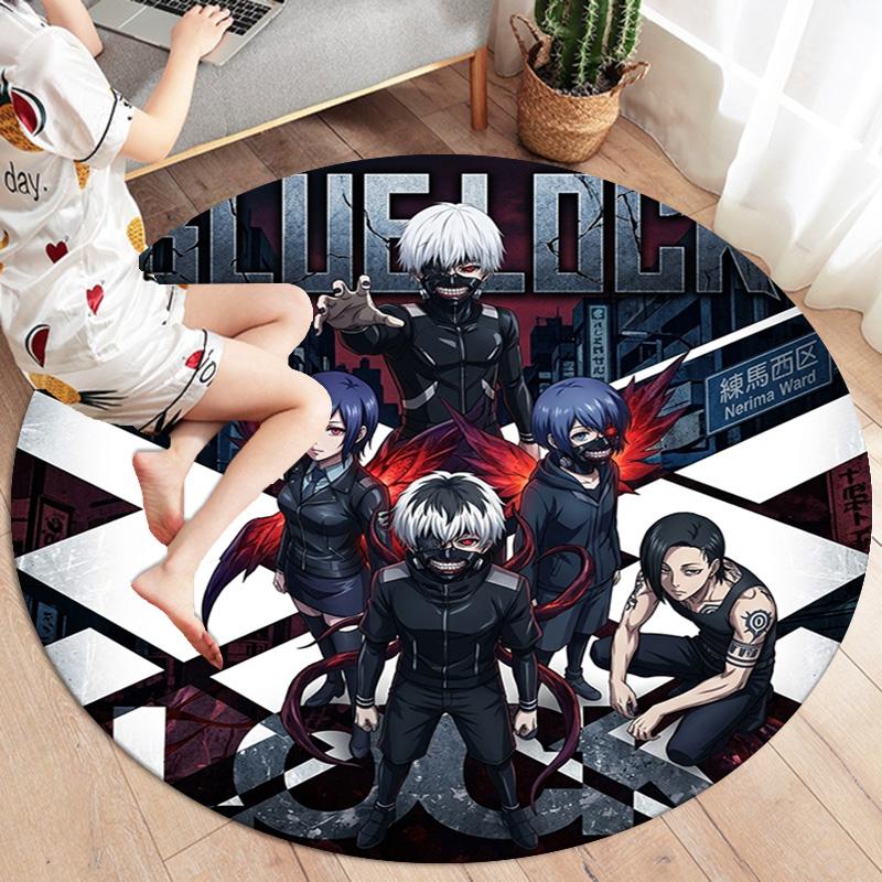 Tokyo Ghoul Round Area Rug Carpet Rug For Living Room Bedroom Sofa Playroom Decor Nonslip Floor Mat