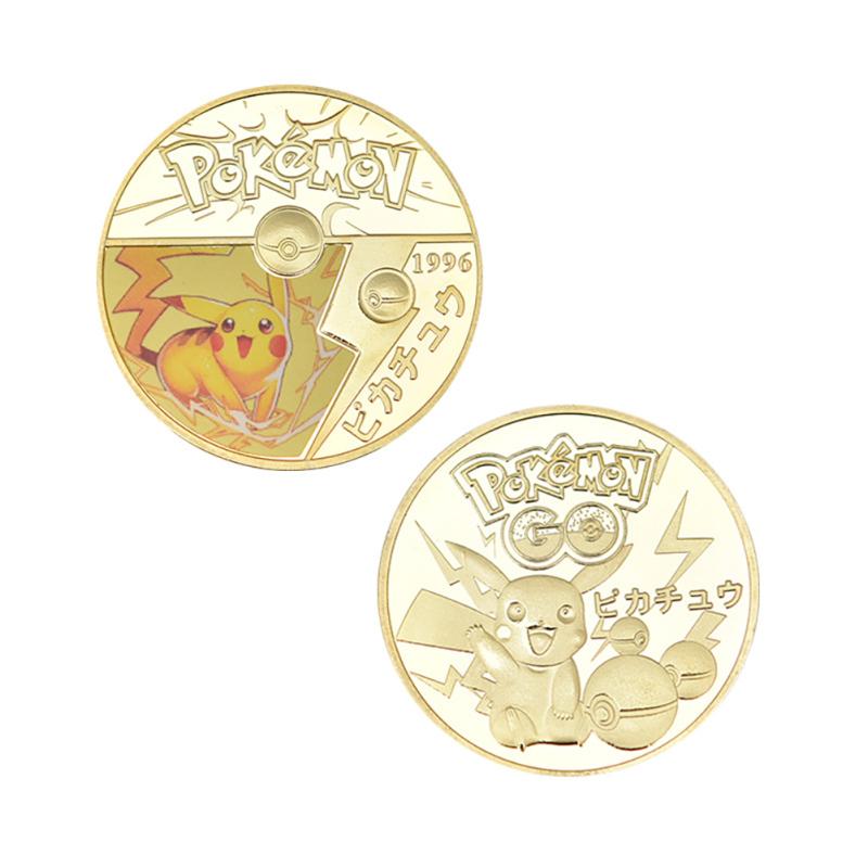 Pokemon Pikachu Commemorative Coin With Gift Box Cartoon Anime Commemorative Badge For Fans