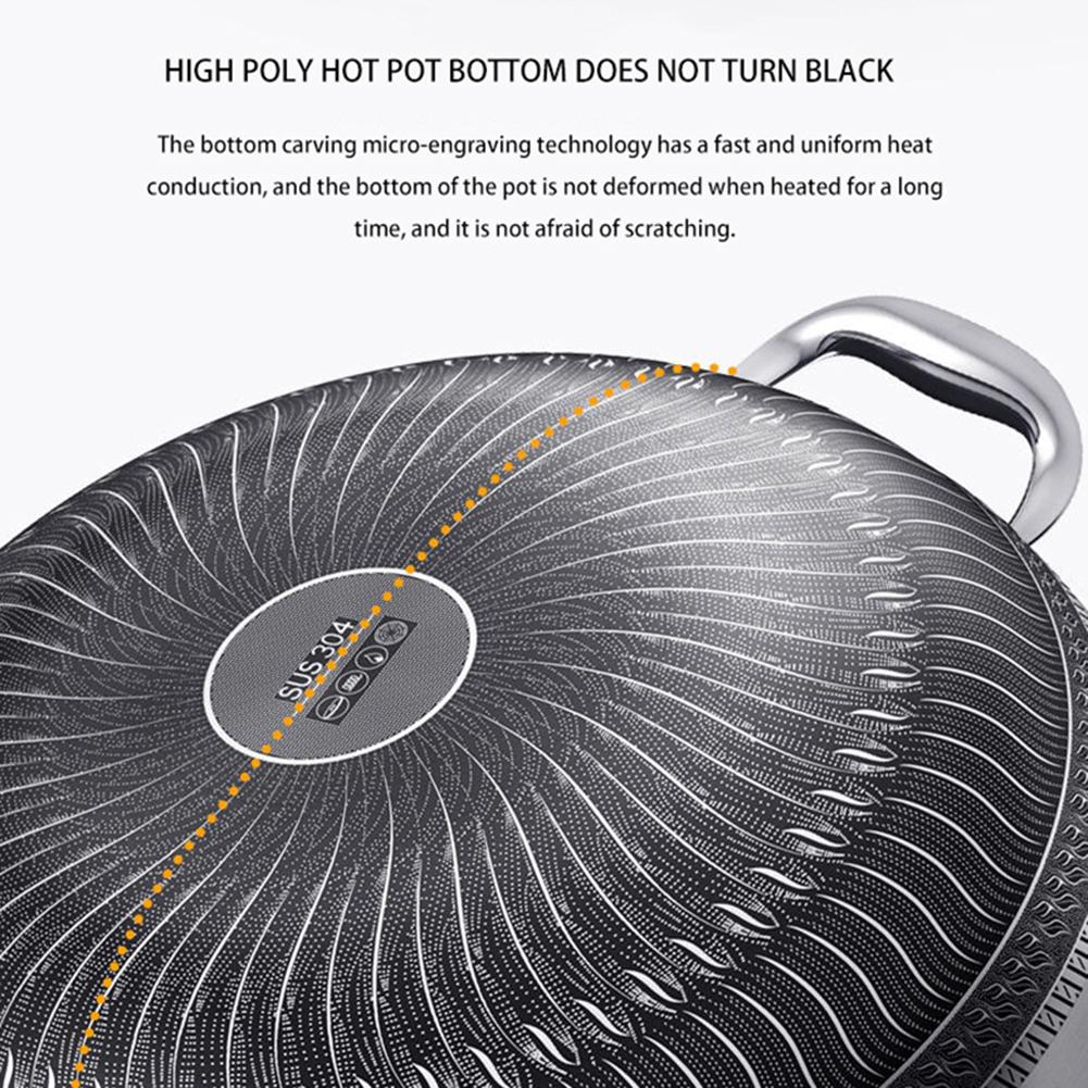 Factory Direct Sales Non-stick Stainless Steel Honeycomb Frying Pan 34cm With Steel Lid