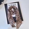 Retro black and gold leopard print white silk scarf autumn and winter new fashion light luxury high temperament warm scarf shawl dual-purpose
