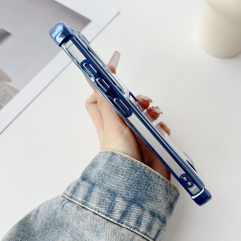Plating Card Slot Clear Case Shell For Samsung S25 Edge S24 FE S23 Ultra S22 A56 A36 A55 A26 A16 Soft Silicone Shockproof Transparent Phone Cover