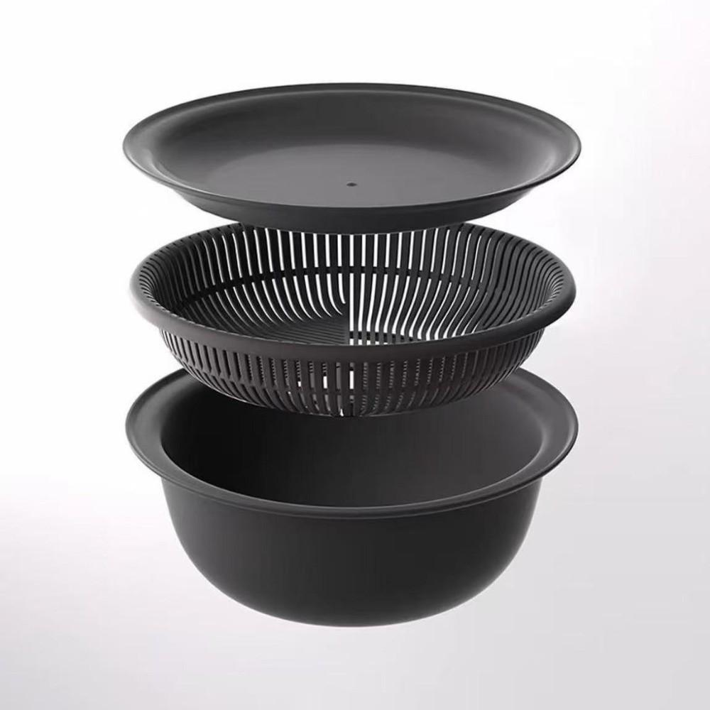 3Pcs/Set Stackable Vegetable Washing Basin Large Capacity Kitchen Colanders Bowl Set  Pasta Strainer