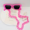 Fashionable Cat Eye Purple Chain Trendy Y2k Style Women's Sunglasses Suitable for Party Street Wear