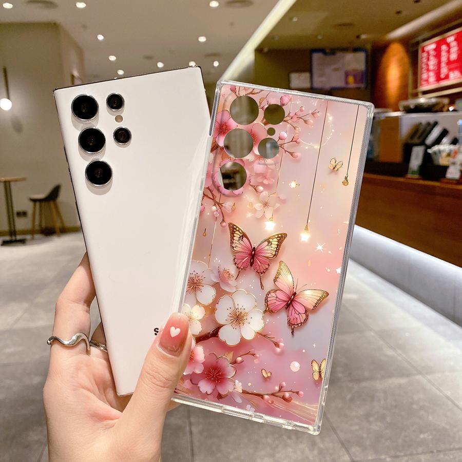 Soft Cover Phone Case for Samsung Galaxy A52s A21s A50 A51 A12 A71 A32 A22 A72 A31 A52 A16 Butterfly & Floral Design