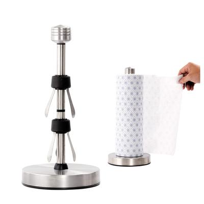 LASSRY Kitchen Paper Kitchen Paper Roll with Suction Paper Stand with Damping Holder, Cup, (M, Silver)