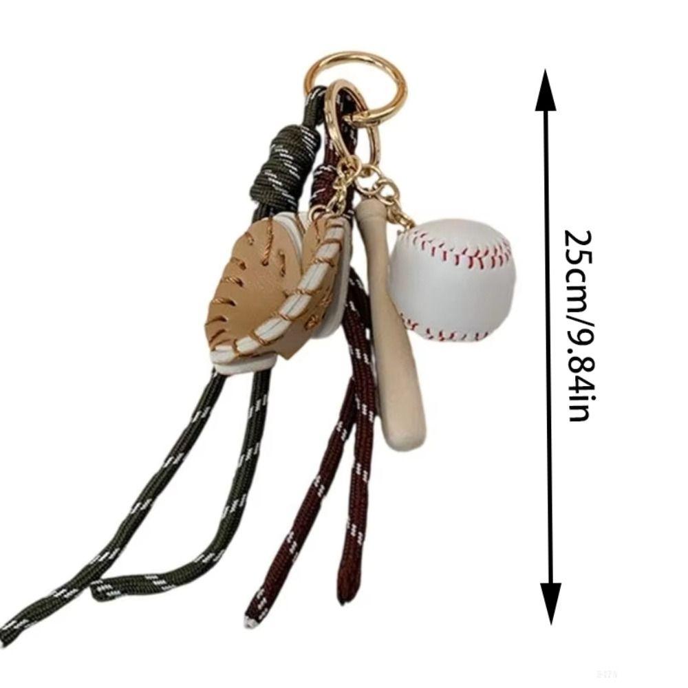 Nylon Braid Rope Bag Charms Weave Rope Car Key Chain Baseball Braid Rope Pendant Backpack Decor