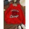 Sonbahar/Kış Erkek ve Kız Çocuk Kapüşonlu Sweatshirtler Chicago Dijital Baskılı Günlük Spor Üstler