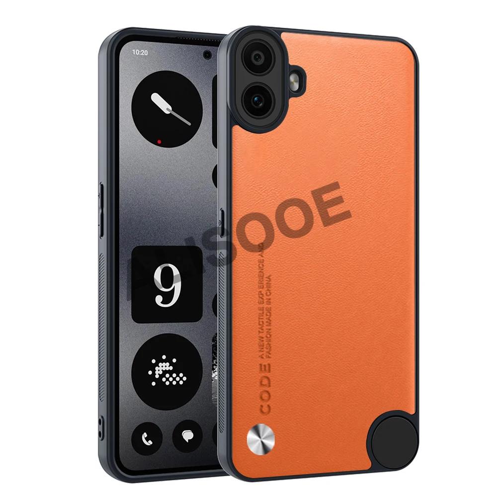 

Funda for Nothing CMF Phone 1 Case Luxury Fiber Texture PU-Leather Protecti Phone Capa for Nothing CMF Phone1 Shockproof Cover Nothing CMF Phone 1 помаранчевий