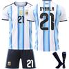 2026 FIFA World Cup Argentina Football Jersey for Kids and Adults DYBALA #21