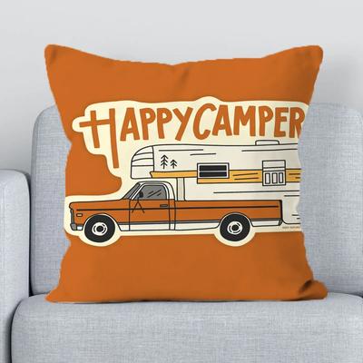 Decorative Pillowcases for Pillows Happy Campers Cushion Covers X Fall Decor Duplex Printing Body Pillow Cover Short Plush