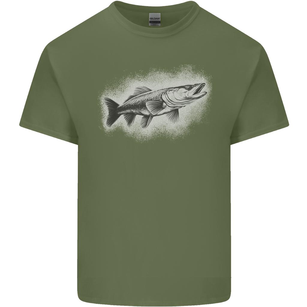 A Pike Fish Drawing Fishing FisherUnisex Unisexs Light Cotton TShirt