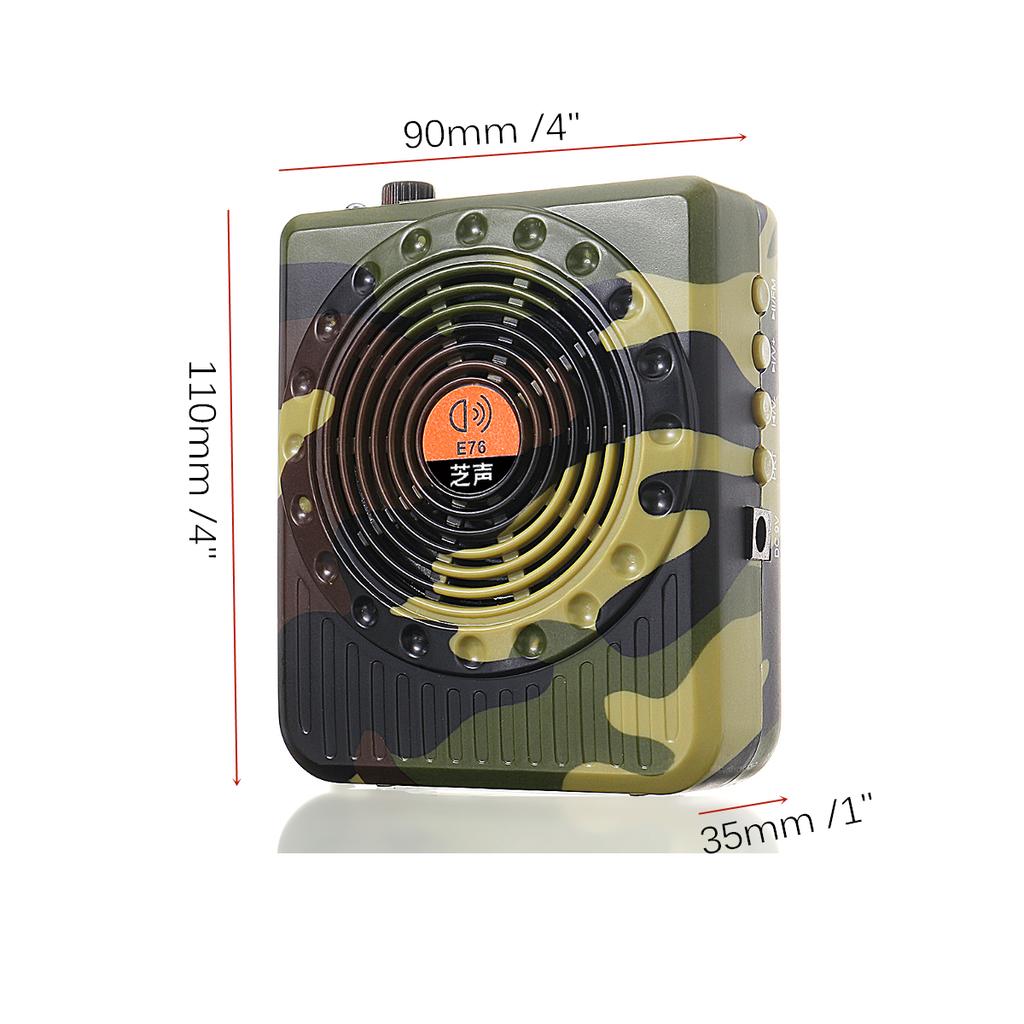 

Динамік для полювання Пульт дистанційного керування Звук виклику птахів FM-радіо MP3-плеєр Набір шнурків Камуфляж Аксесуари для принади для полювання 90X110mm