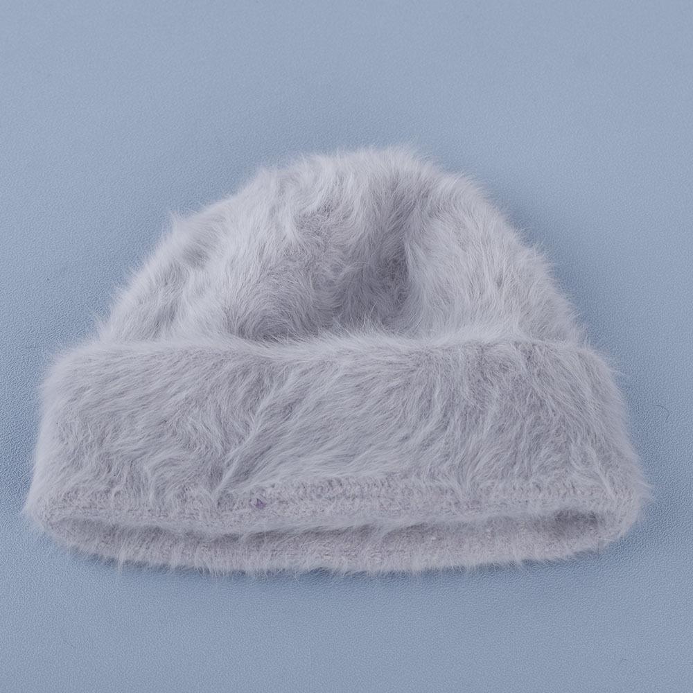 Rabbit hair Beanies hat for women autumn and winter plush cute head cap cold resistant warm furry hat