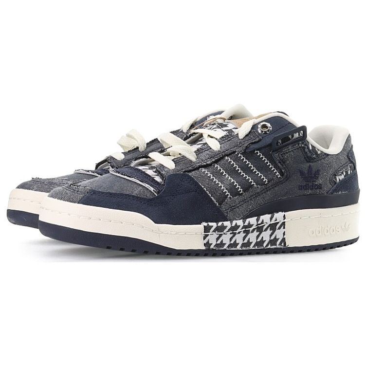 Adidas Originals Forum Exhibit Low Denim Comfortable Low-Top Sneakers Unisex Sneakers Black Gray HQ8418