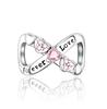 New 925 Silver Colorful Infinite Heart Flower Charms Fit Original Pendant Bracelet Necklace DIY Ladies Fine Jewelry