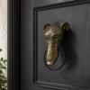Decorative Animal Door Knocker with Raised Head and Lifting Handle for Wood, Metal, Garden, Entry, and Shop Entrances