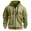 Herren Zip-Up Kapuzenjacke mit mehreren Taschen Sportlich-Lässiges Oberteil für den täglichen Gebrauch