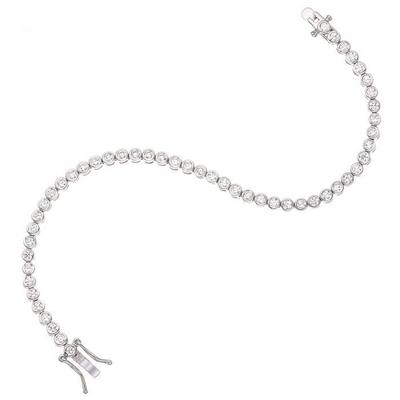 Bracelet - Anaée - Rhodium-plated 925 Sterling Silver - Zirconium Oxide - Length 17 Cm - Invisible Clasp