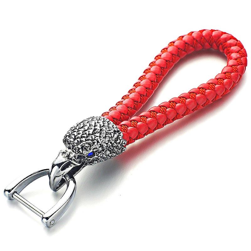 Buy Eagle Bird Keyrings Crystal KeyChains Woven Leather Rope For Car