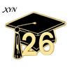 Enamel Graduation Pin 2026 Brooch Pin, Cap Star Scroll Paper Lapel Alloy Badge Class of Commemorative for High School College Student Souvenir
