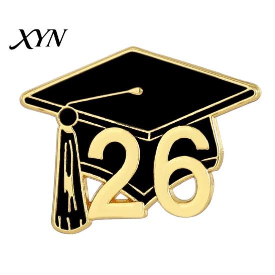 Enamel Graduation Pin 2026 Brooch Pin, Cap Star Scroll Paper Lapel Alloy Badge Class of Commemorative for High School College Student Souvenir