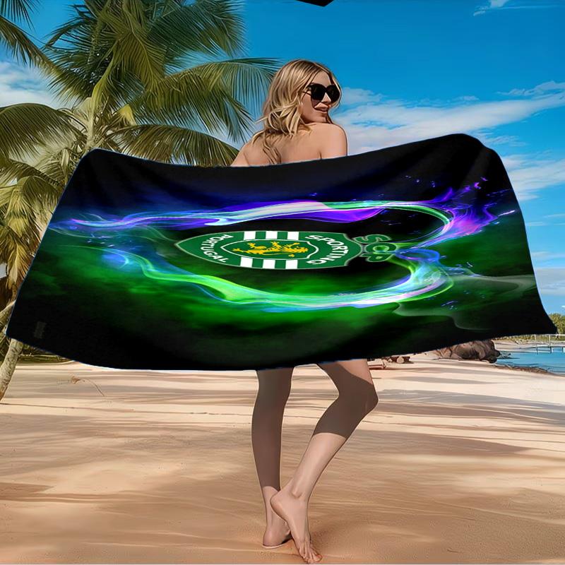 Sporting Portugal Crest Beach Towel Microfiber Beach Towel, Lightweight and Quick-Dry, for Summer Travel, Swimming Pool Fan Birthday Gift