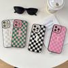 Simple Lattice Collision Grid Pattern Phone Case for iPhone 16 15 14 13 17 Pro Max Telescoping Finger Ring Holder Back Cover
