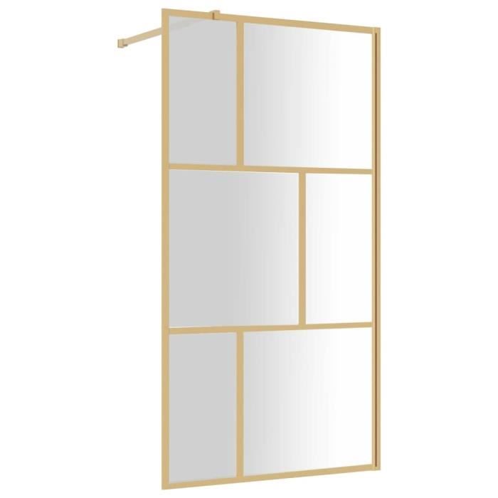Paroi de douche avec verre ESG transparent doré 100x195 cm