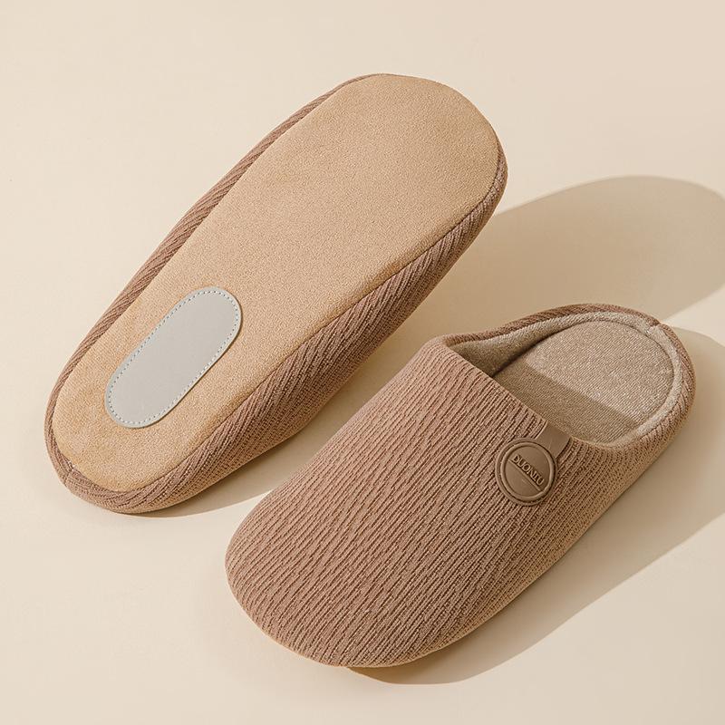 Japanese-style home cotton slippers autumn and winter 2025 new indoor floor non-slip and warm simple couple cotton mop