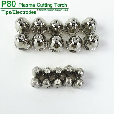 Tocha de corte de plasma p80 60a/80a/100a p80 cnc bico de eletrodo de ponta de tocha de plasma