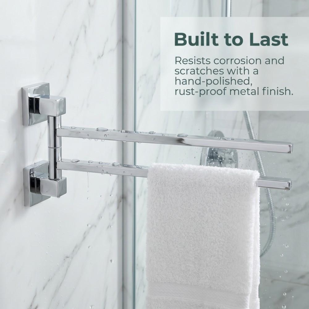 Silver Towel Rack Rotatable Towel Holder Durable Towel Bar Home Supplies
